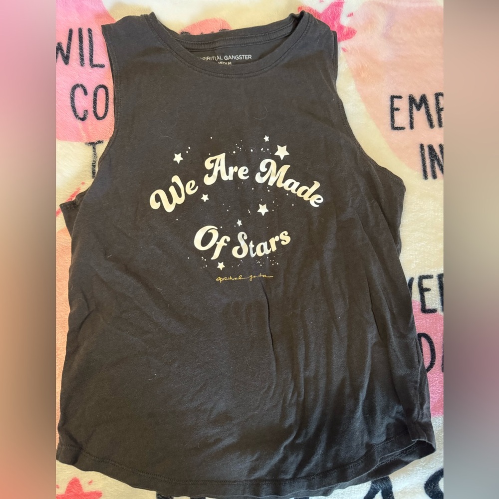 Spiritual Gangster Charcoal Sleeveless Top